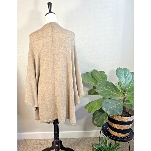Claudia Nichole Alashan Cashmere Merino Wool Beige Open Cardigan One-Size - Picture 4 of 11